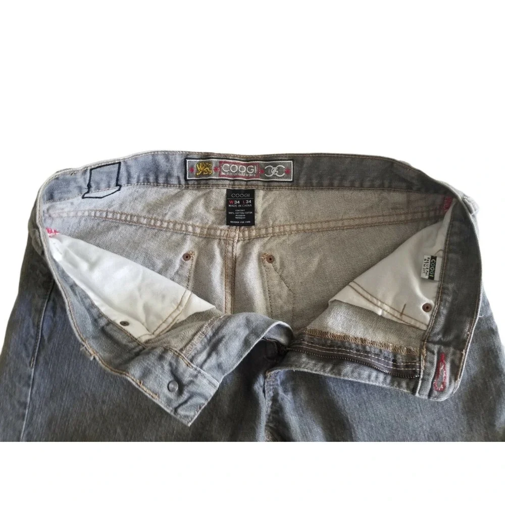 COOGI Melbourne Men's Cut Away Denim Shorts Gray Size‎ W34 Home Altered Length